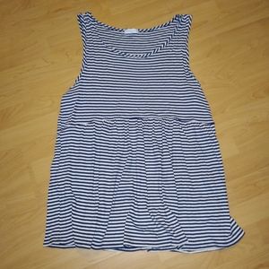 Chic Soul Blue and White Tank Top-Size 1XL